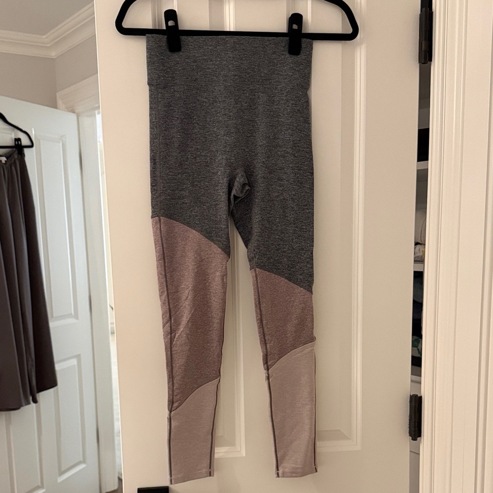 We Over Me Gray and Pink Leggings